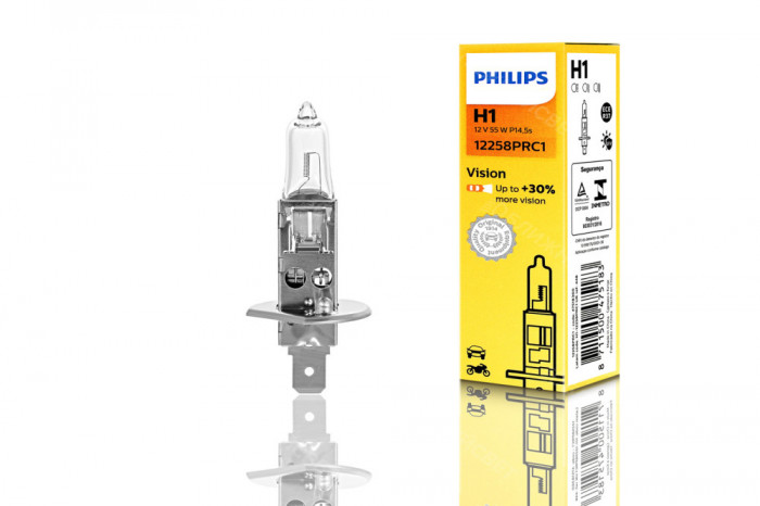 Bec Halogen H1 Philips Vision P14,5s, 12V, 55W