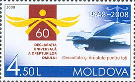 MOLDOVA 2008, Declaratia Universala A Drepturilor Omului, serie neuzata, MNH