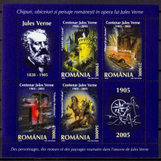 RO 2005 ,LP 1678a ,"Centenar Jules Verne 1905-2005 ", colita 352, MNH