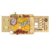 Set pentru servire branzeturi si aperitive, 40cm x 33cm x 4cm ,lemn din bambus