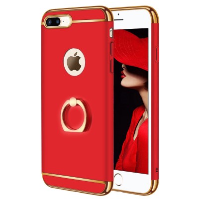 Husa telefon Apple Iphone 8 ofera protectie 3in1 Ultrasubtire Lux Red Matte G Ring foto