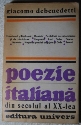 Giacomo Debenedetti, Poezie italiană din sec. al XX-lea foto