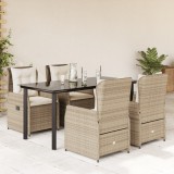 vidaXL Set mobilier de grădină cu perne, 5 piese, bej, poliratan 3262892