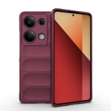 Husa pentru xiaomi redmi note 13 pro 5g / poco x6, antisoc, margini striatii, magic shield, bordeaux