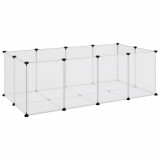 Cusca pentru animale mici transparent 144x74x46,5 cm PP si otel GartenMobel Dekor, vidaXL