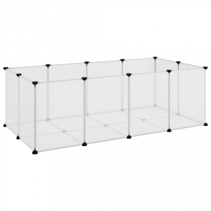 Cusca pentru animale mici transparent 144x74x46,5 cm PP si otel GartenMobel Dekor