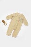 Cumpara ieftin Salopeta Elefant cu maneca lunga din 80%bumbac organic si 20% poliester - Stone, BabyCosy (Marime: 12-18 Luni)