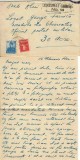 NI1093 Plic cu scrisoare expediat de la Călărași, județul Ialomița la Escadrila 20 Observație, ștampilă OPM 30 și Cenzurat Călărași, 1942