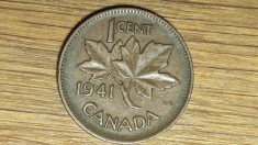 Canada - moneda de colectie bronz WWII - 1 cent 1941 - serie mai rara cu king George VI - superba ! foto