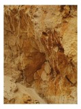 Tablou Canvas, "Straturi de piatră erodate de timp", Pietre, St&acirc;ncă, Textură, Eroziune, Galben, Maro, Natură, Forme, Abstract, Suprafețe, 26 x 39 cm,