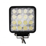 Proiector LED Auto Offroad 48W, 3520 Lumeni, 12V-24V, Patrat, IP67, Spot Beam, Durata 30000h, Aliaj Aluminiu, Universal