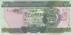 Bancnota Insulele Solomon 2 Dolari (2011) - P25 UNC ( serie C/7 ) foto