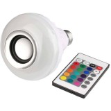 Bec led Smart Bluetooth cu difuzor 12W si telecomanda, Oem