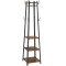 VASAGLE Cuier de haine cu 3 rafturi, suport cu carlige, din otel, 43x43x180 cm, stil industrial, maro rustic si negru Household NewTrend