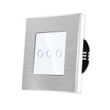 Cumpara ieftin Intrerupator Triplu cu Touch din Sticla si Rama de Aluminiu LUXION, 500W SmartElectro IntelligentHouse
