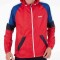 Jacheta Colourblock Windrunner barbati cu gluga si logo, rosu, L