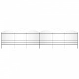 Gard de gradina cu varf sulita, negru, 10,2 m, otel GartenMobel Dekor, vidaXL