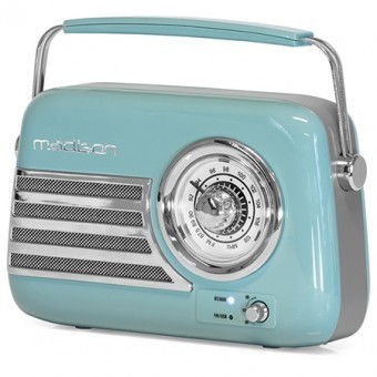 RADIO FM PORTABIL NOSTALGIA 30W CU FUNCTIE BLUETOOTH/AUX -ALBASTRU foto