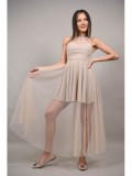 Cumpara ieftin Rochie Banchet Scurta Tul Brillante Ivory XS-S, Clasa a 8-a, Poliester, Eleganta, Festiva, Adolescenta, Ocazie Speciala, Petrecere
