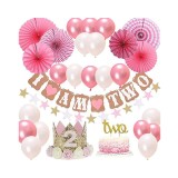 Set 30 baloane si accesorii pentru petrecere, aniversare I AM TWO - 2 ani