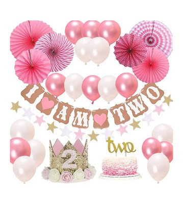 Set 30 baloane si accesorii pentru petrecere, aniversare I AM TWO - 2 ani foto