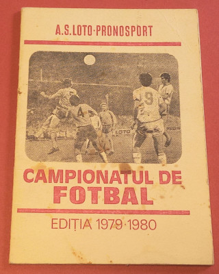 Program fotbal - Campionatul de Fotbal editia 1979-1980 (AS LOTO-PRONOSPORT) foto