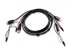 Cablu Aten 2L-7D02UH HDMI - USB 1.8m Black foto