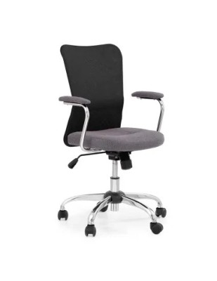 Scaun birou copii HM Andy, roti pivotante, mecanism balans, inaltime ajustabila, stofa/piele ecologica, cu brate, 102 kg, negru foto