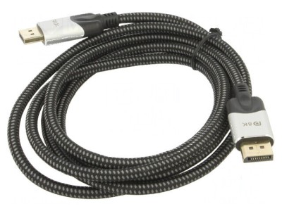 Cablu DisplayPort 1.4 HDCP 2.2 2m Negru PVC Textil foto