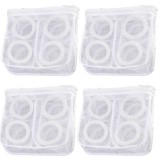 Cumpara ieftin Set 4 Saculeti pentru Spalarea si Uscarea Incaltamintei si a Hainelor de Dimensiuni Mici, Poliester, 28 x 27 cm, Alb
