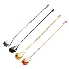 Lingurita de bar cu maner rasucit pentru amestecare bauturi, cocktail
