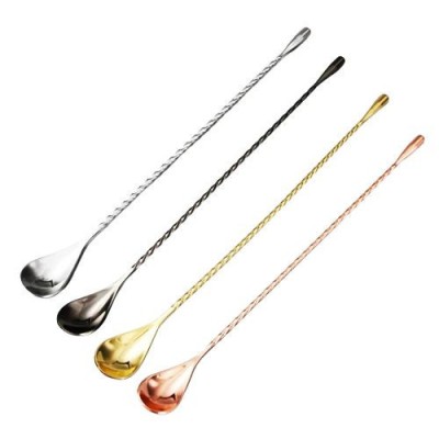 Lingurita de bar cu maner rasucit pentru amestecare bauturi, cocktail foto