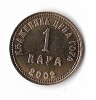 Moneda 1 para 2002 - Muntenegru, PROOF, Restrike, Tiraj: 1980, Europa, Cupru-Nichel