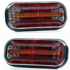 2 x LED Lampa Spate Dynamic Intermitente Pentru Camion Remorca cu Priza 12v 24v E9