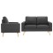 Set de canapele, 2 piese, gri inchis, material textil