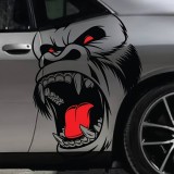 Set 2 stickere autoadezive Tuning in doua culori, model &quot;Gorilla&quot;, dimensiune 70 x 47 cm, culoare Negru + Rosu FAVLine Selection, Oem