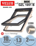 Cumpara ieftin Fereastra mansarda VELUX GZL 1051B, lemn, 2 sticle, maner jos