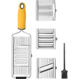 Razatoare multifunctionala flippy, inox, 4 tipuri de lame, usor de manevrat, maner din abs ergonomic,33 x 8.6 cm, periuta curatare inclusa, lame inter