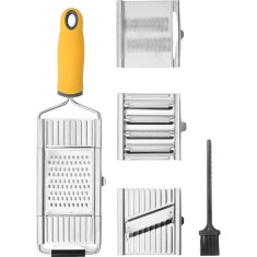 Razatoare multifunctionala flippy, inox, 4 tipuri de lame, usor de manevrat, maner din abs ergonomic,33 x 8.6 cm, periuta curatare inclusa, lame inter