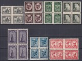 ROMANIA 1922 LP 73 INCORONAREA REGELUI LA ALBA IULIA BLOCURI DE 4 TIMBRE MNH