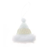 Decoratiune Craciun, tip caciulita, alb, 10 cm, SYWWTSB-6621124