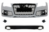 Bara Fata &amp; Difuzor Bara Spate cu Ornamente Evacuare AUDI A7 4G (2010-2014) RS7 Design Performance AutoTuning, KITT
