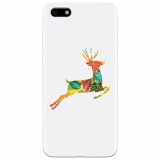 Husa silicon pentru Huawei Y5 Prime 2018, Colorful Reindeer Jump Illustration