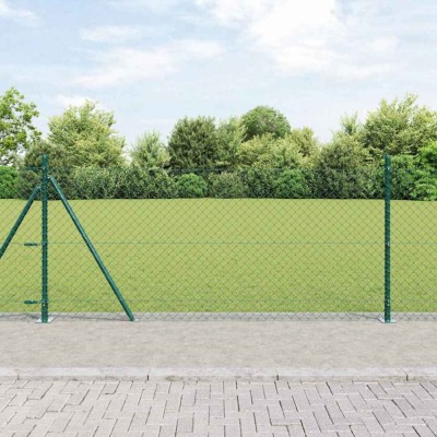 vidaXL Set de St&amp;acirc;lpi de Gard Argintiu 0.8 x 25 m Oțel Galvanizat foto