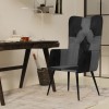 Gossi scaun cu spatar inalt, negru si gri, piele naturala