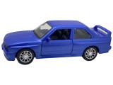 Macheta BMW E30 replica ursulet albastru 1:38 cu resort, deschide usile