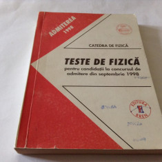 TESTE FIZICA PT CANDIDATII LA CONCURSUL DE ADMITERE SEPTEMBRIE 1999 Politehnica