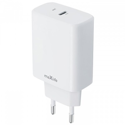 Incarcator Retea MaXlife MXTC-10-20C, 20W, 3A, 1 x USB-C, Alb foto