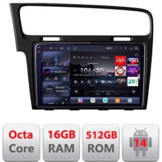 Navigatie VW Golf 7 2013-2020 Edotec Kit-491 8 core QLED 2K 16+512 360 Android Waze USB Navigatie Internet Youtube Radio CarStore Technology