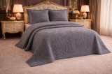 Cumpara ieftin Set Cuvertura De Lux Bumbac 100% 3 Piese 240X260 Cm-Model Premium Gri